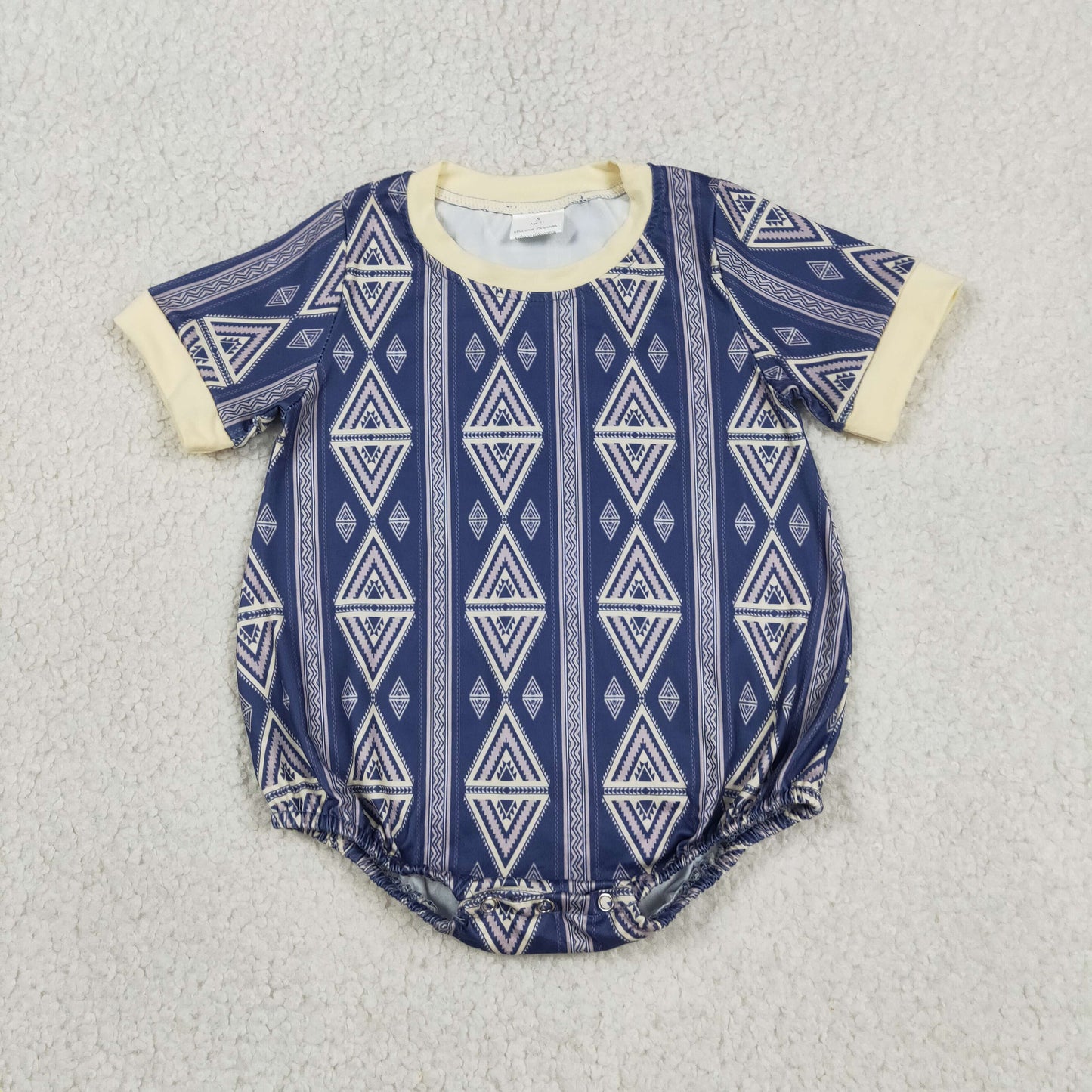 SR3713 RTS NO MOQ （In stock）Baby Boys Short Sleeve Western Aztec Rompers