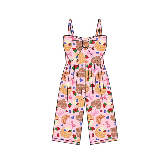 12.11 SR3794 Pre order No Moq Baby Girls Strap Strawberry Hearts Cakes Pants Jumpsuits