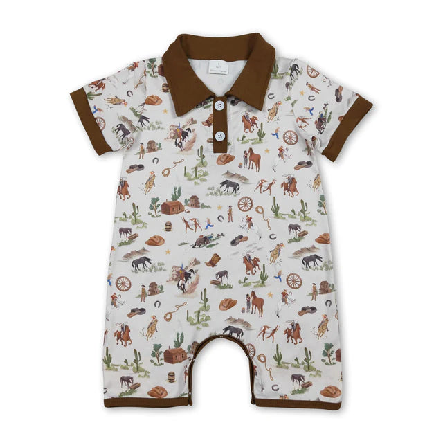 USA Warehouse (IN STOCK) Baby kids Short Sleeve Button Rompers