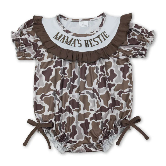 RTS Sibling Embroidery Mama's & Daddy's Boys & Girls Southern Camo Rompers