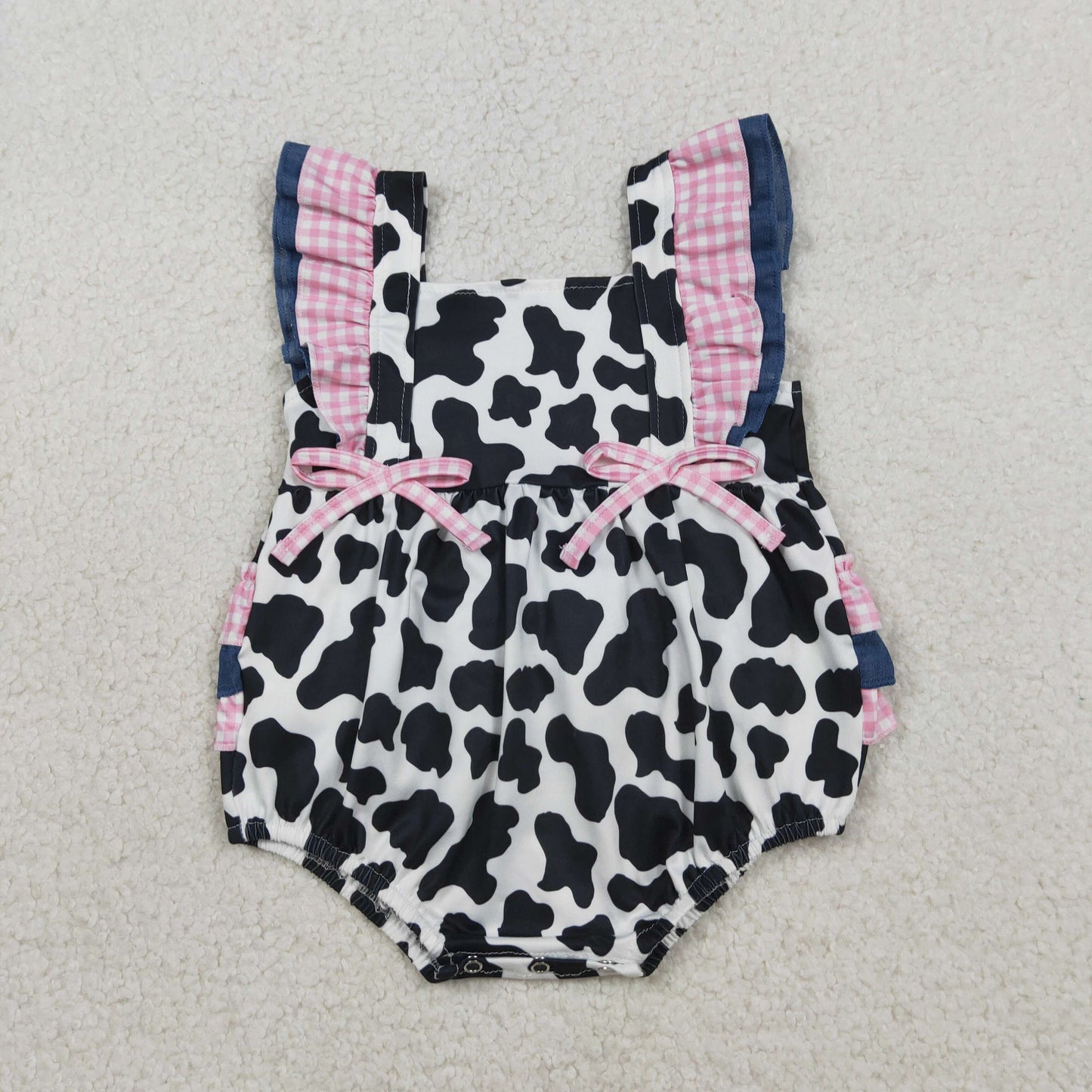 3.31 RTS NO MOQ （In stock）SR3898 Flutter sleeves ruffle baby girls summer romper