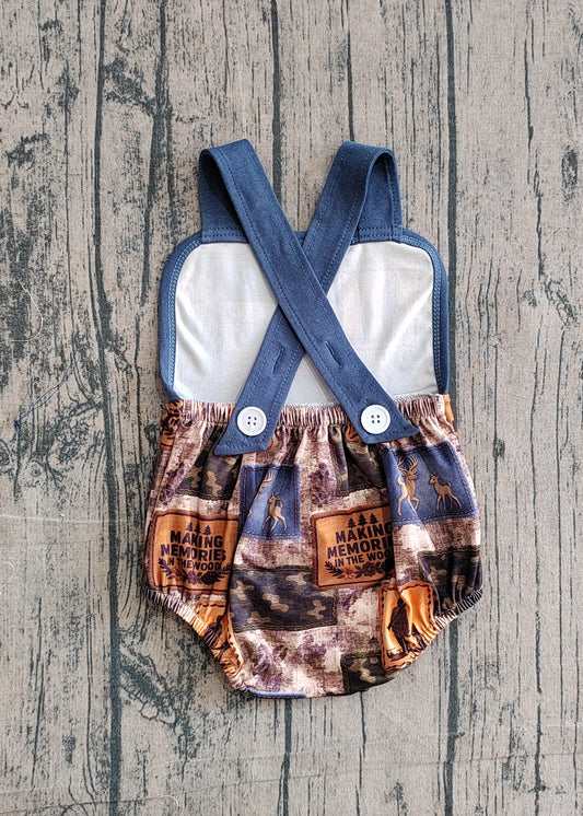 3.11 SR3925 Sample No Moq Baby Girls Summer Fashion  Strap Southern Deer Camo Hunting Rompers