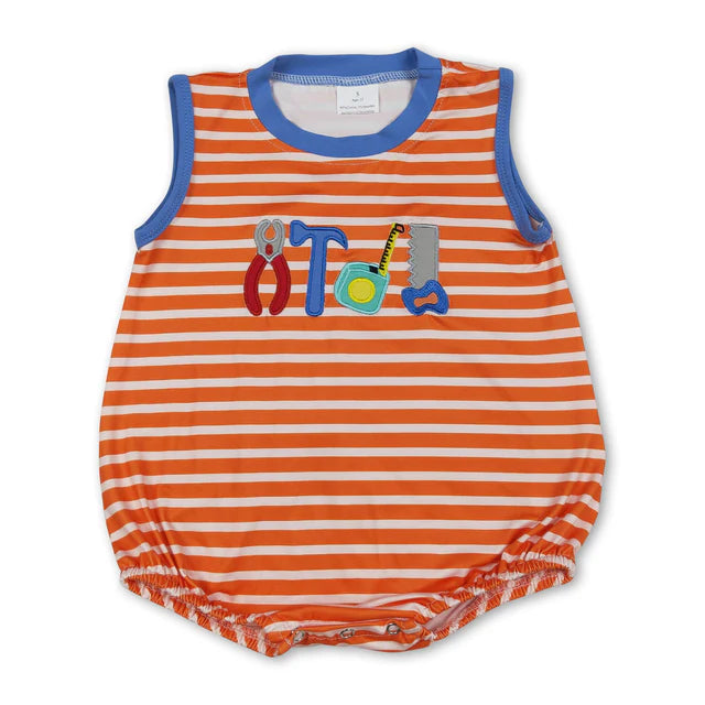 USA Warehouse (IN STOCK) Baby Boys Sleeveless and flutter sleeves Embroidery Rompers