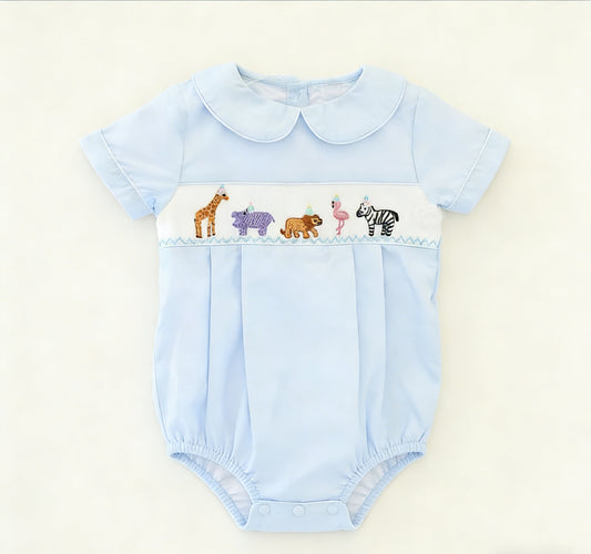 1.9 SR3952 Pre Order No moq Baby Girls Short Sleeve Animals Collar Ruffle Rompers