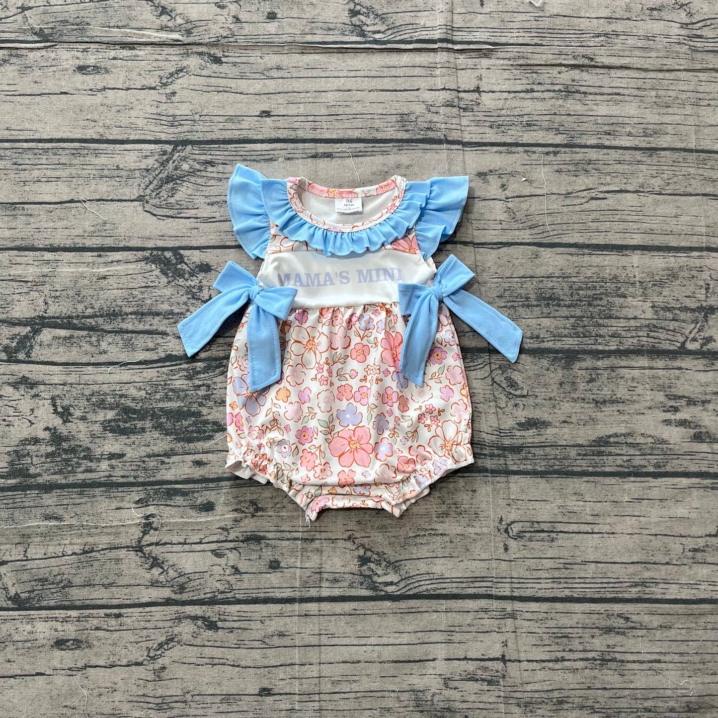 3.16 SR3973 Sample No Moq Baby Girls Summer Fashion Flutter Sleeve Mama's Mini Colorful Flowers Ruffle Rompers