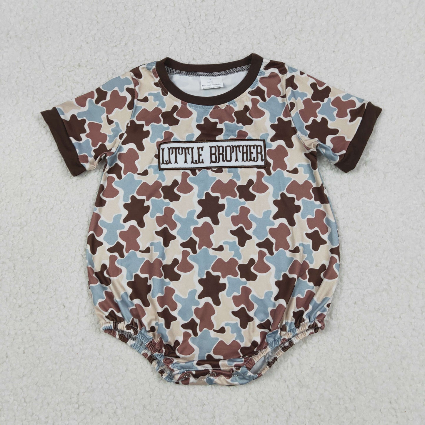 4.13 SR3986 RTS NO MOQ （In stock）Little brother embroidery camo baby boy romper