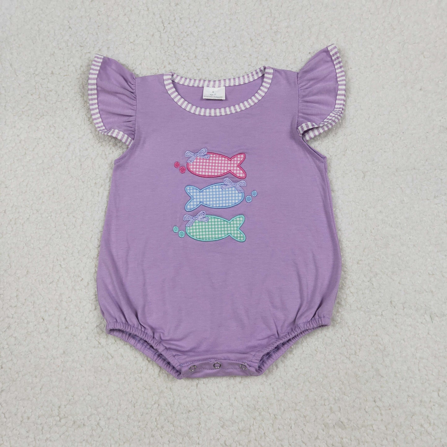 RTS Sibling Short sleeves fish top plaid shorts kids outfits and romper