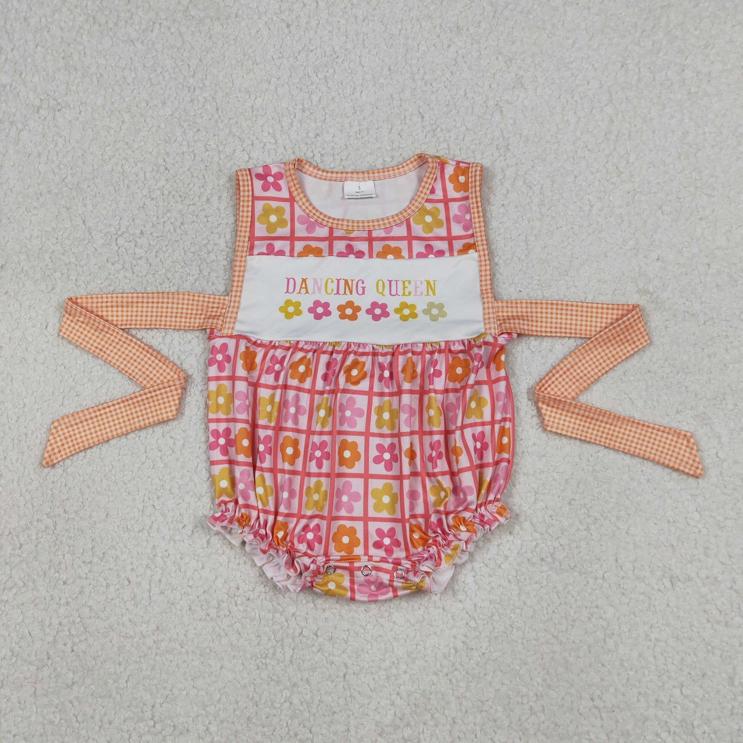 4.14 SR4018 RTS NO MOQ （In stock）Sleeveless dancing queen floral baby girls romper