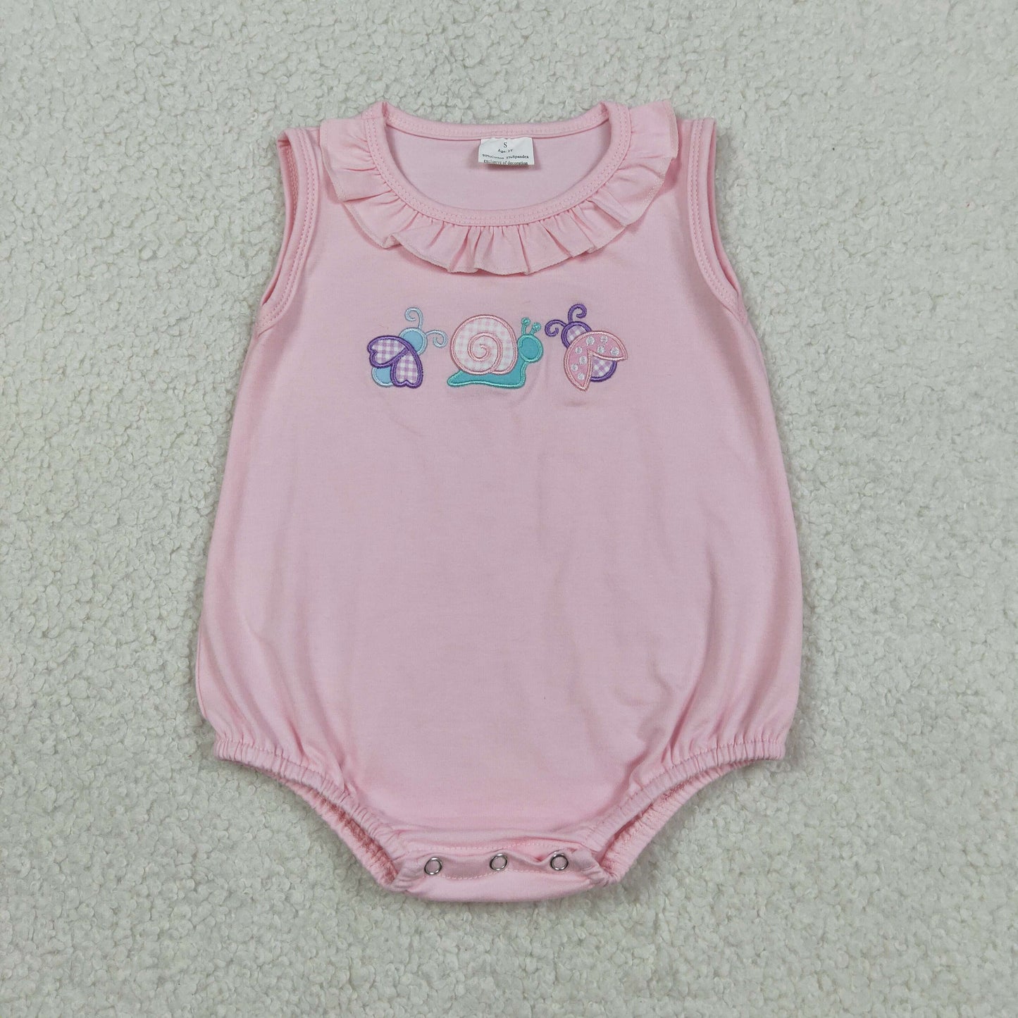 RTS Sibling Flutter sleeves bee snails embroidery kids girls outfits and romper