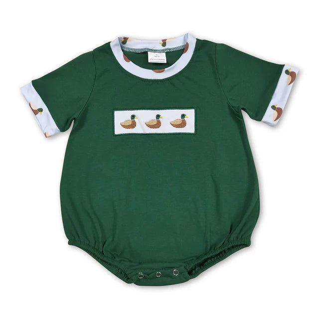USA Warehouse (IN STOCK) Baby kids embroidery Short Sleeve Rompers