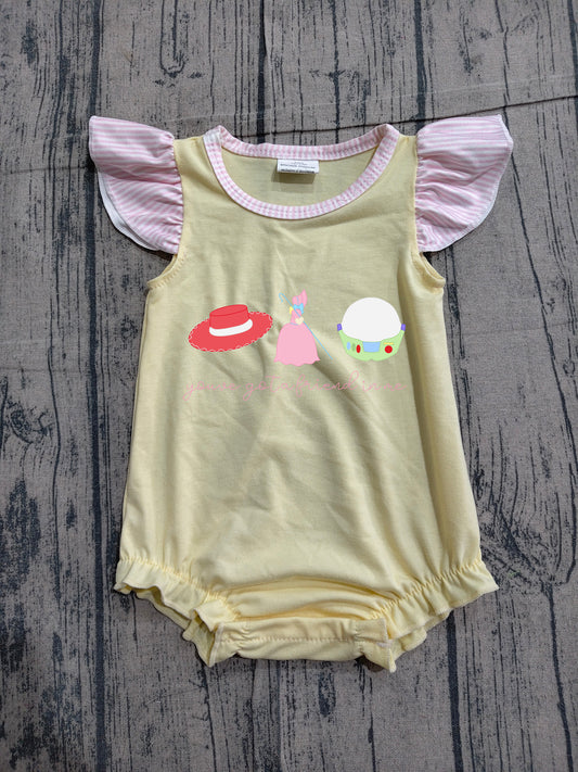 3.23 SR4105 Sample No Moq Baby Girls Flutter Sleeve Yellow Hats Dresses Ruffle Rompers