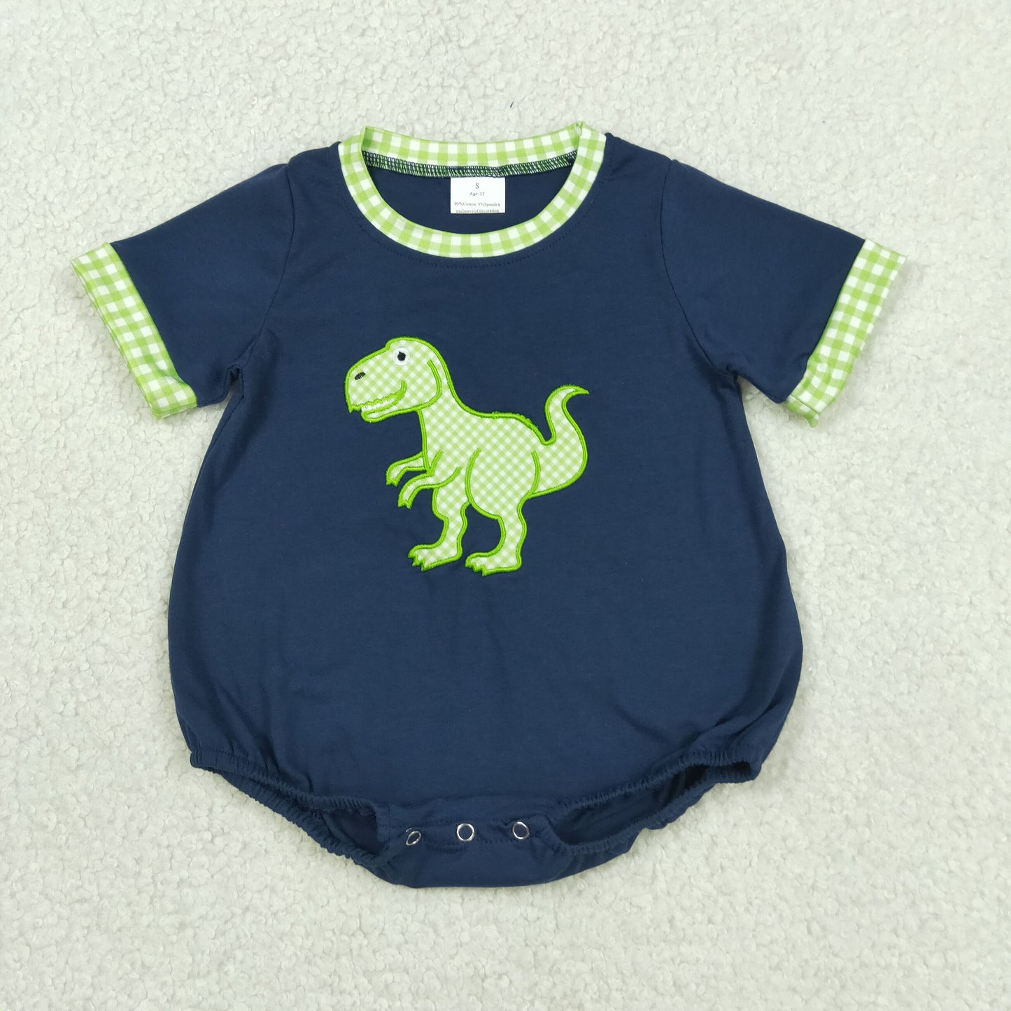 SR4113 RTS NO MOQ （In stock）Short sleeves embroidery baby summer romper