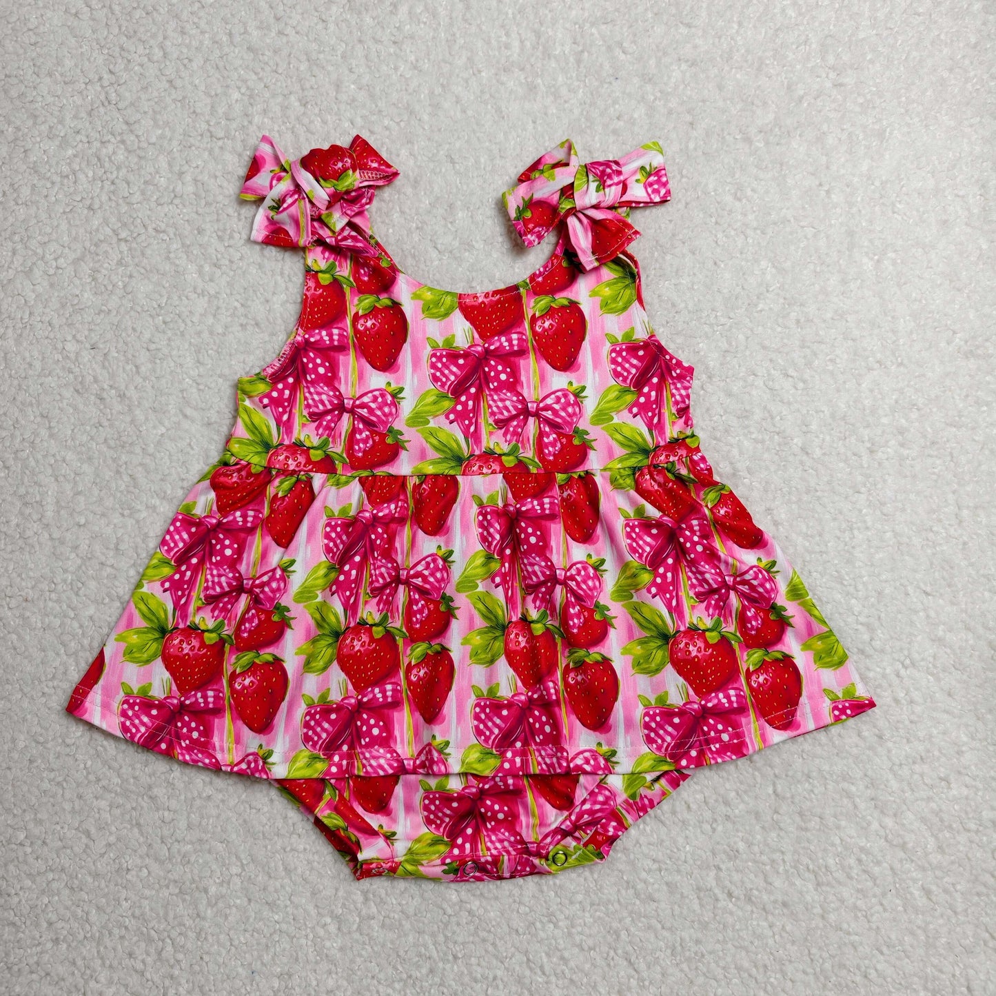 RTS Sibling Baby Girls Strap Bows Tunic Ruffle Rompers