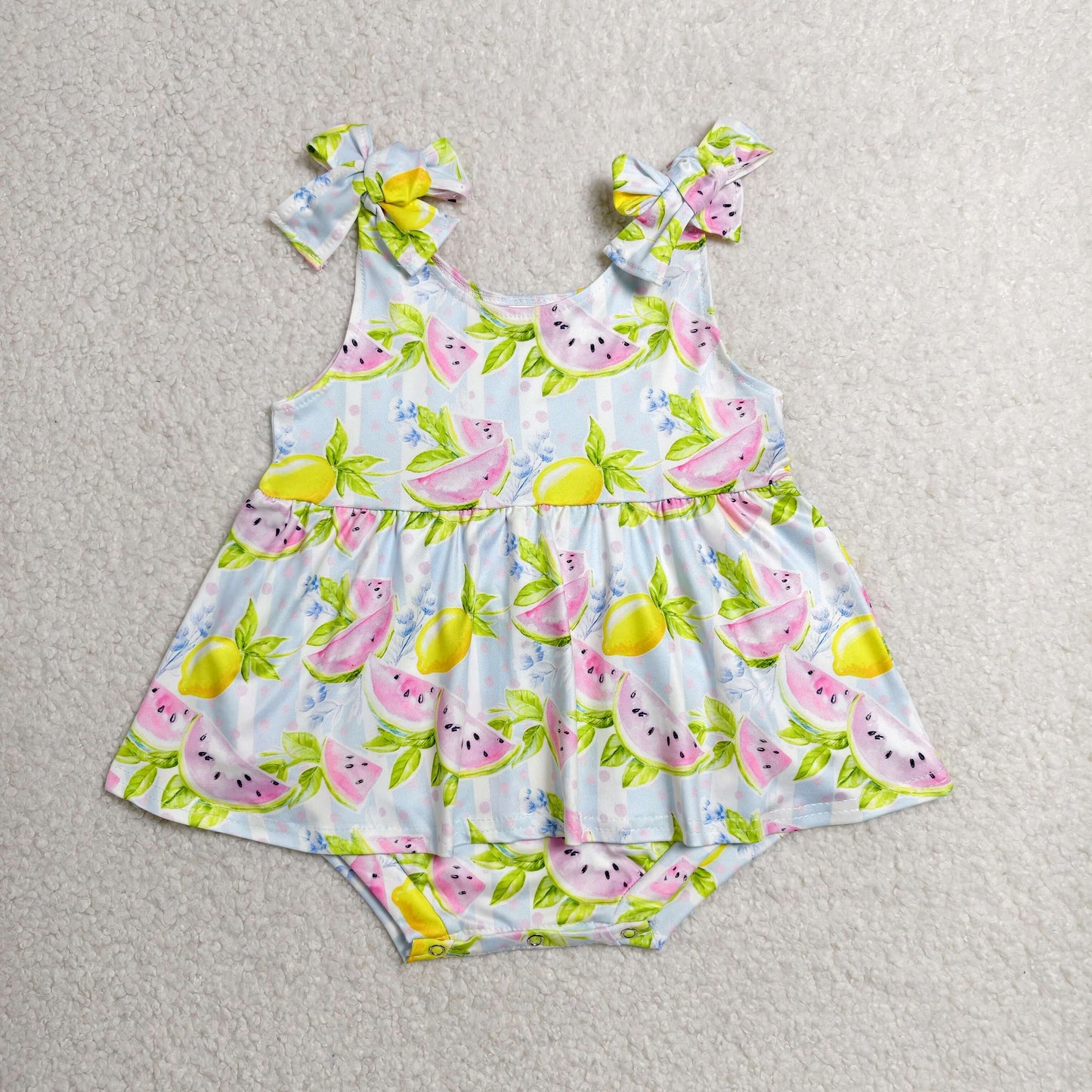 RTS Sibling Baby Girls Strap Bows Tunic Ruffle Rompers