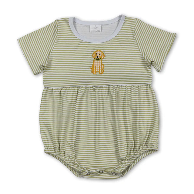 USA Warehouse (IN STOCK) Baby kids embroidery Short Sleeve Rompers