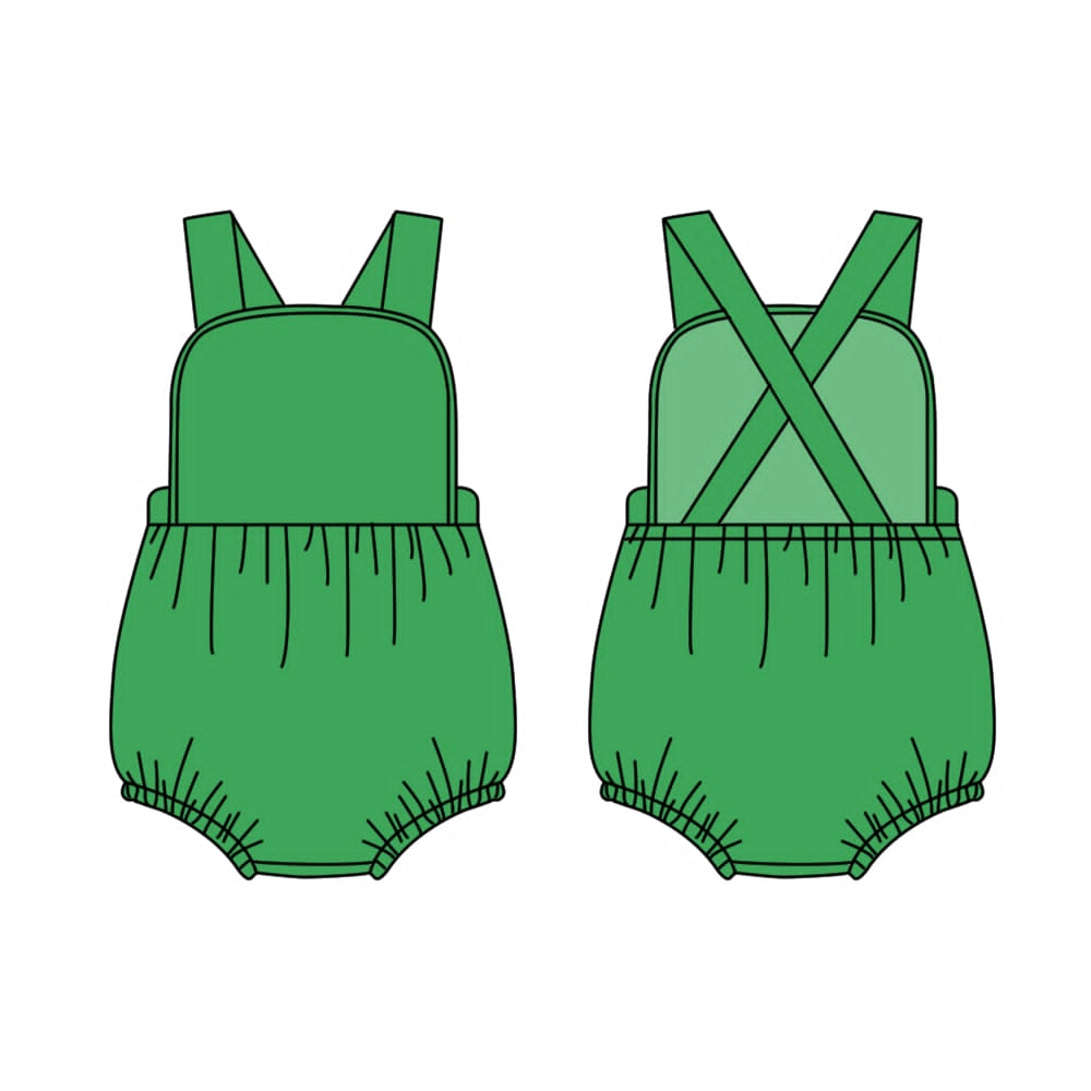 4.15 SR4190 Pre Order No moq Baby Girl Cross Back Suspender Romper, Summer Sleeveless Infant Bubble Sunsuit