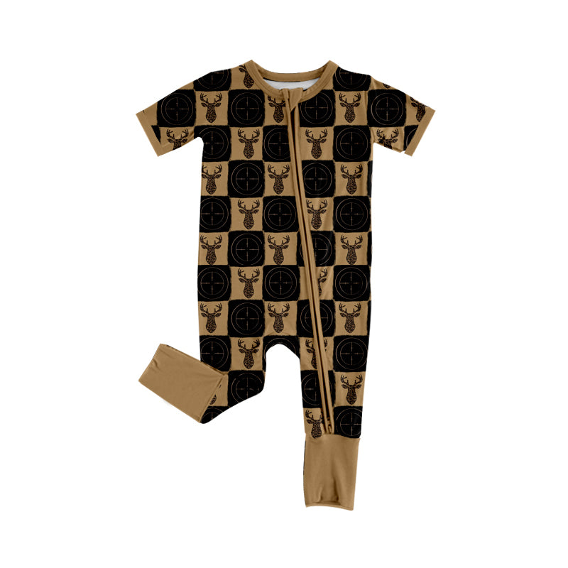 4.15 Pre Order No moq Woodland Baby boys Footed Zip Pajamas