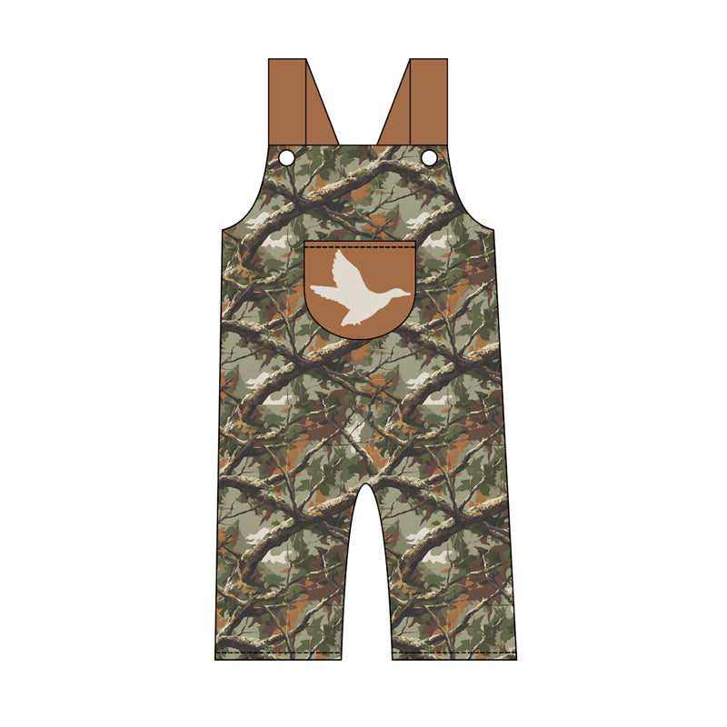 4.21 Pre order No Moq Baby Boys Strap Duck Leaves Camo Pant Hunting Jumpsuits