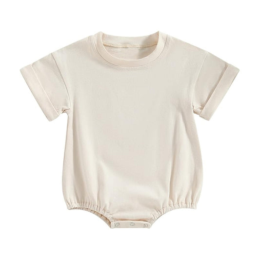 4.22 SR4227 Pre Order No moq Baby Short Sleeve Solid Color Romper