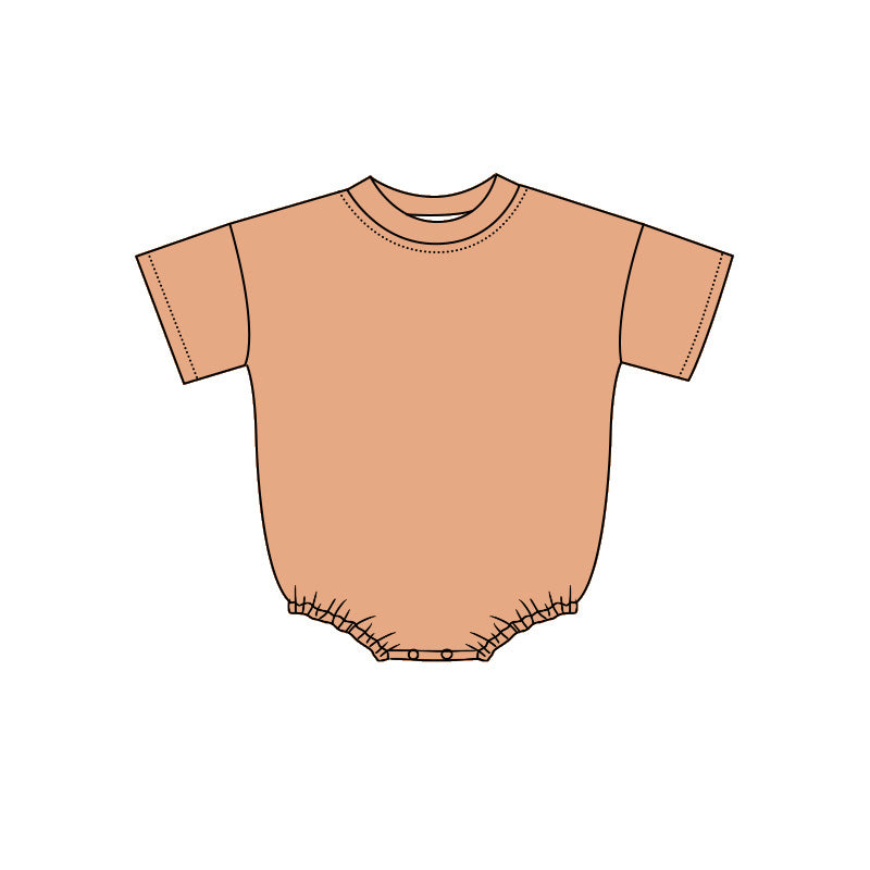 4.29 Pre Order No moq Summer Baby Kids Short Sleeve Solid Color Rompers