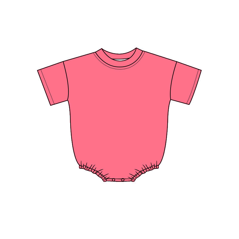 4.29 Pre Order No moq Summer Baby Kids Short Sleeve Solid Color Rompers