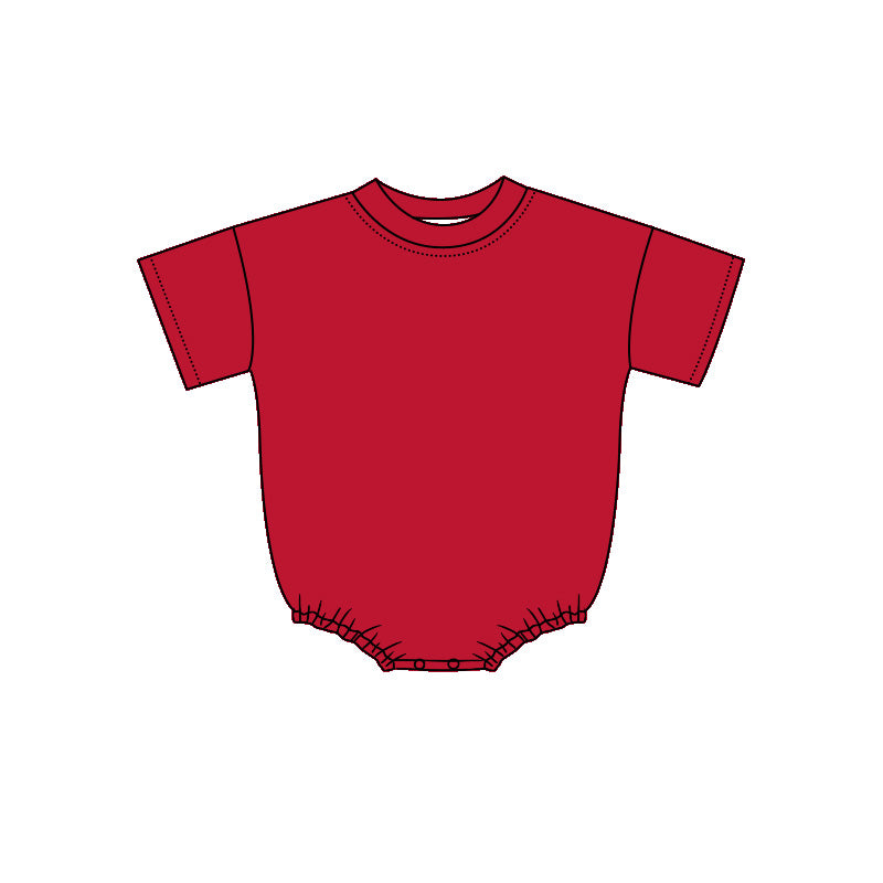 4.29 Pre Order No moq Summer Baby Kids Short Sleeve Solid Color Rompers