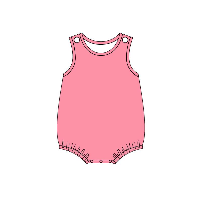 5.6 Pre Order No moq  cotton Baby Girls Sleeveless Summer Solid Color Romper