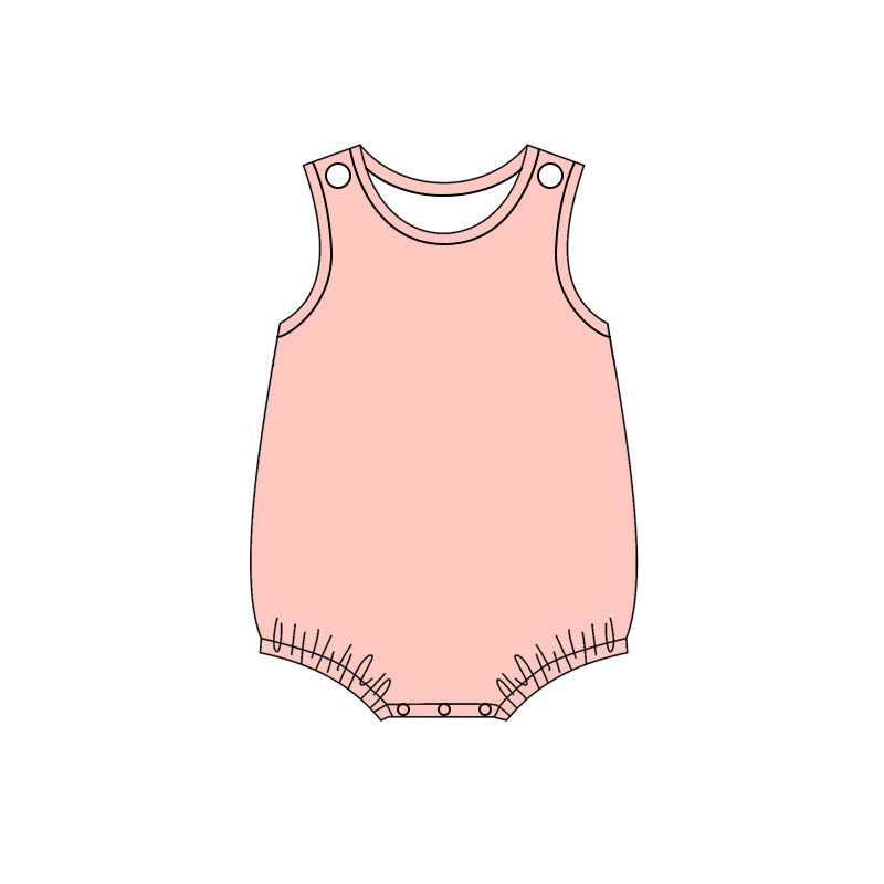 5.6 Pre Order No moq  cotton Baby Girls Sleeveless Summer Solid Color Romper