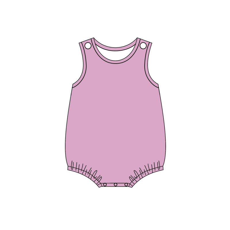 5.6 Pre Order No moq  cotton Baby Girls Sleeveless Summer Solid Color Romper