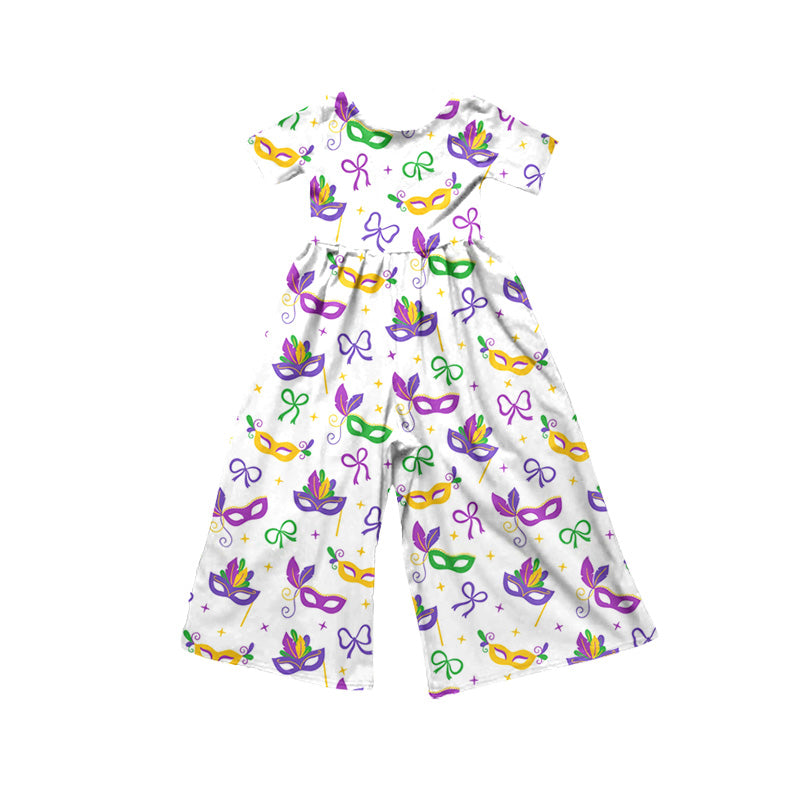 (Preorder new) No moq Toddler Girls Short Sleeve Wide Leg Jumpsuit
