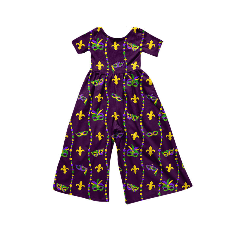(Preorder new) No moq Toddler Girls Short Sleeve Wide Leg Jumpsuit