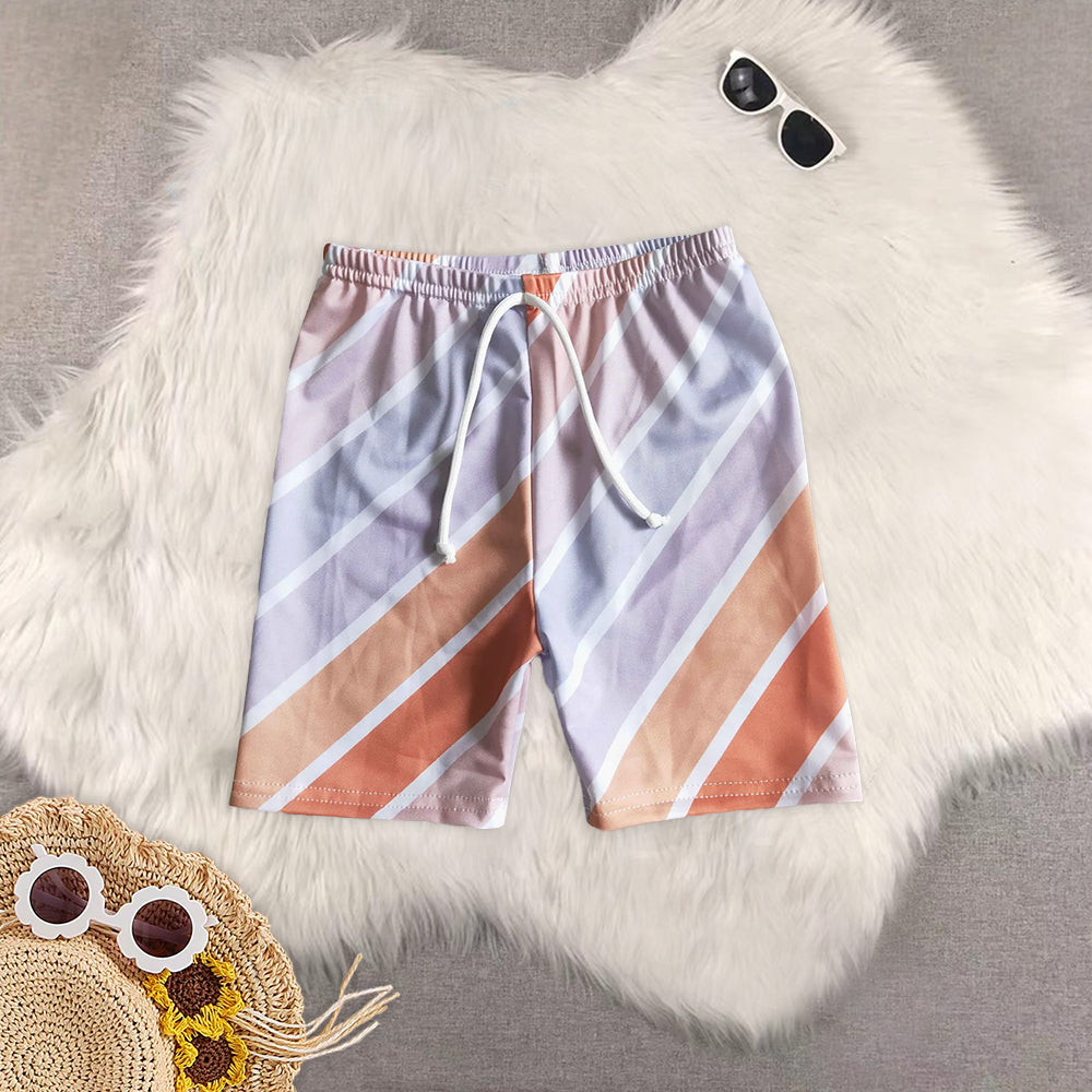 8.14  RTS Sibling Starfish print kids boy summer swimsuit trunks