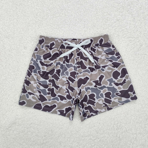 11.8 RTS Sibling Baby Boys Western Camo Print Summer Trunks Swimsuits Swimwears