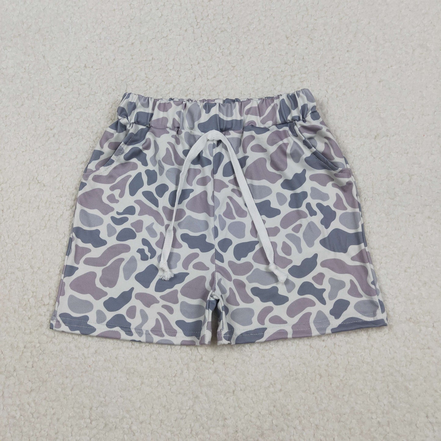 10.31 RTS NO MOQ （In stock）SS0140 Baby Boys Summer Shorts Baby Boys Grey Camo Southern Shorts Bottoms
