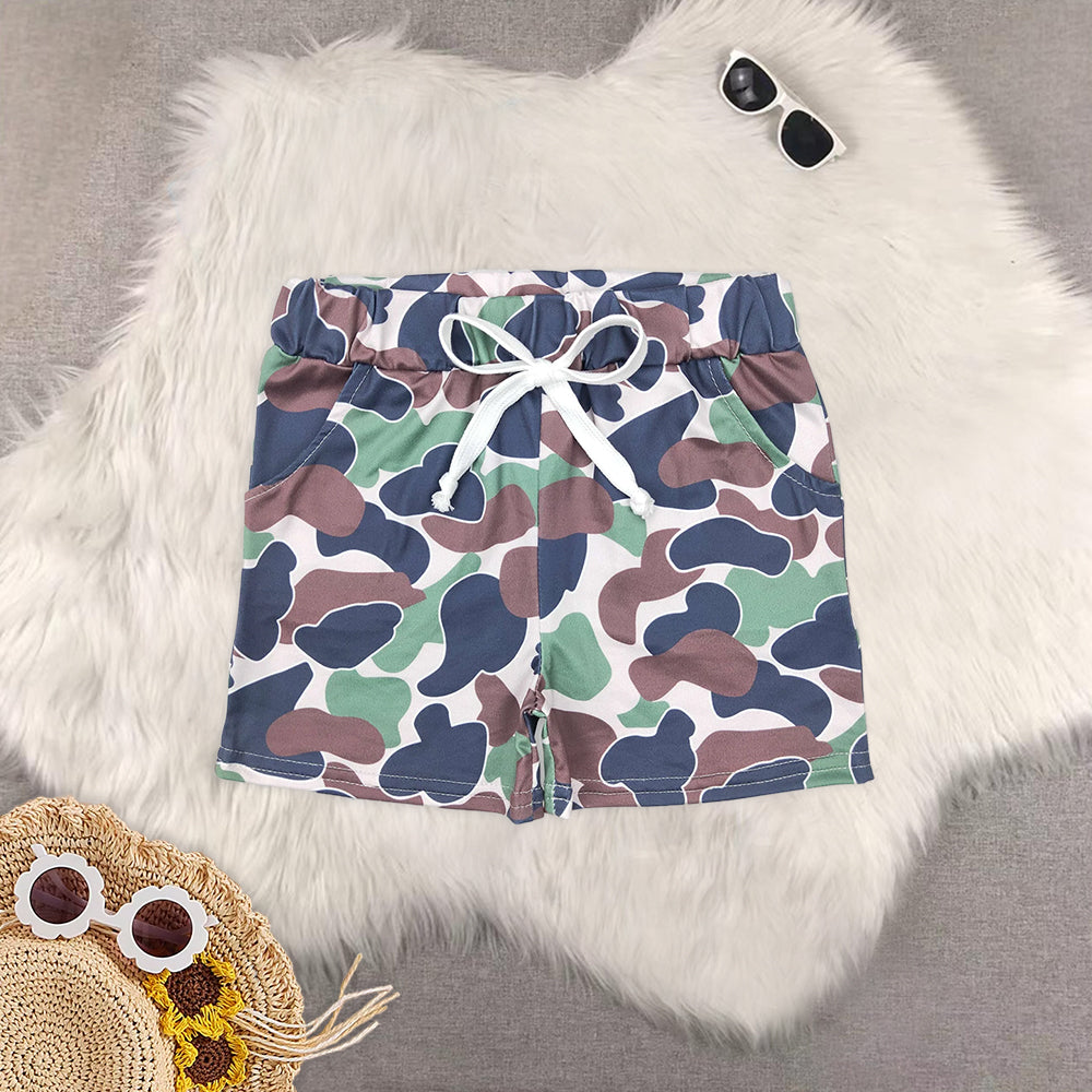 8.19 RTS Sibling Baby Boys Summer Shorts Camo pocket kids boy summer shorts