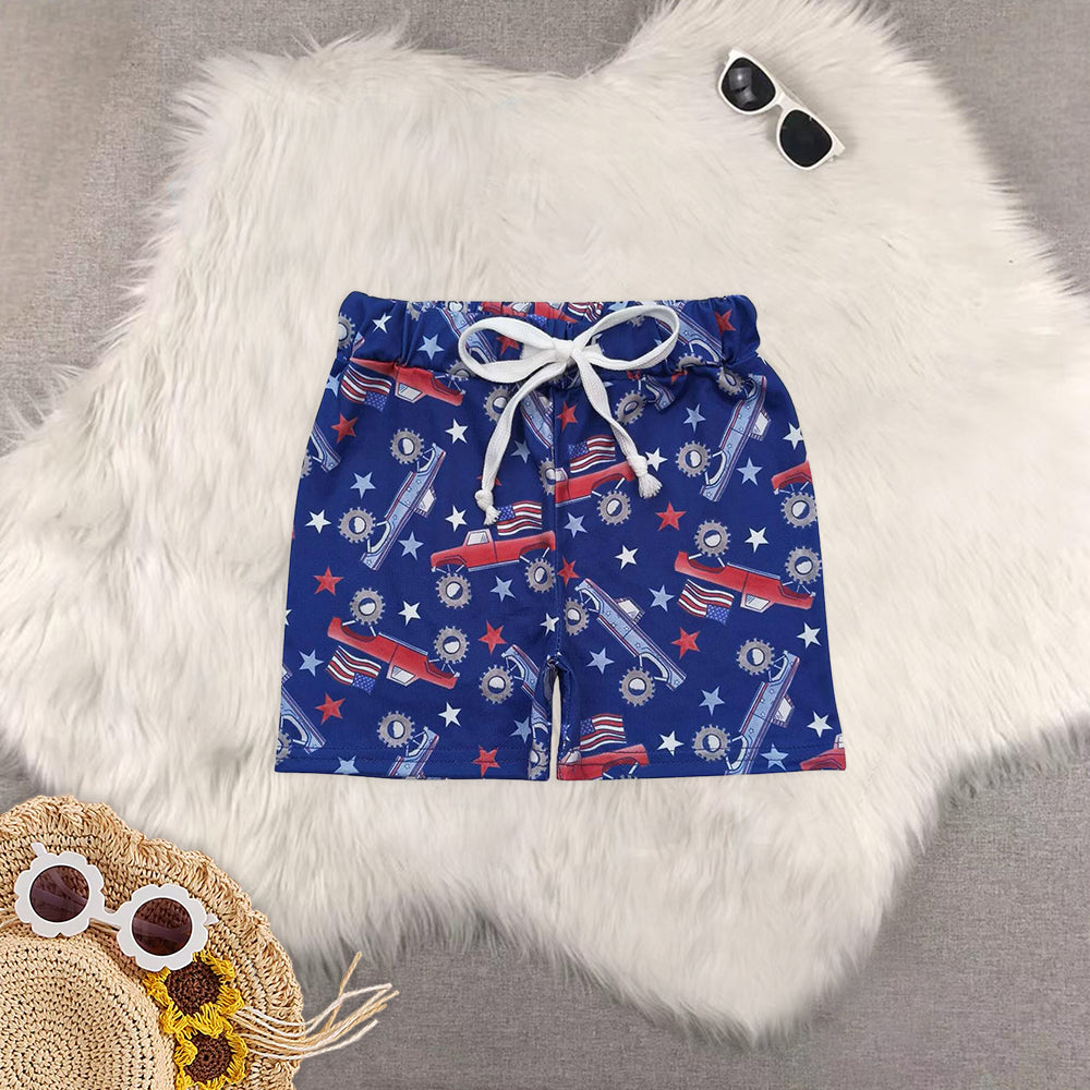 8.19 RTS Sibling Baby Boys Summer Shorts Highland cow tags boys 4th of july shorts