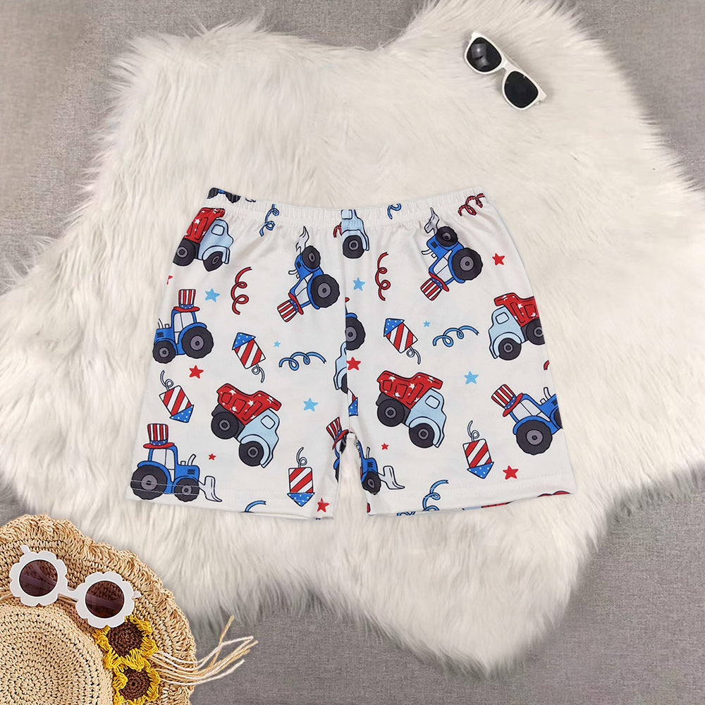 8.19 RTS Sibling Baby Boys Summer Shorts Highland cow tags boys 4th of july shorts