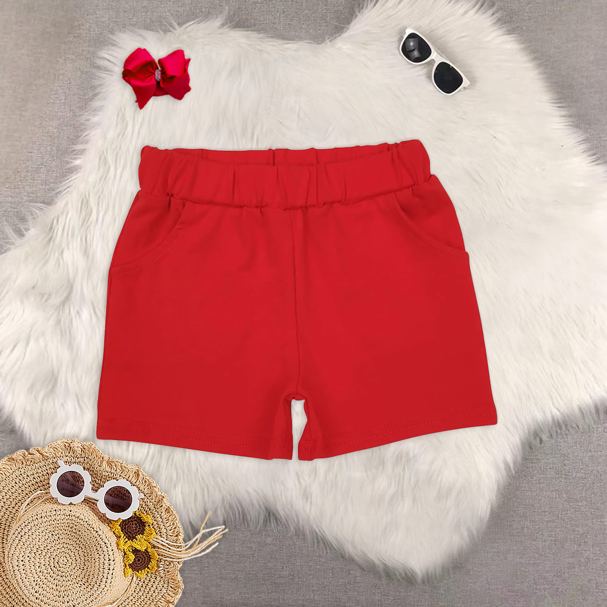 8.19 RTS Sibling Baby Boys Summer Shorts Black plaid pockets kids boys summer shorts