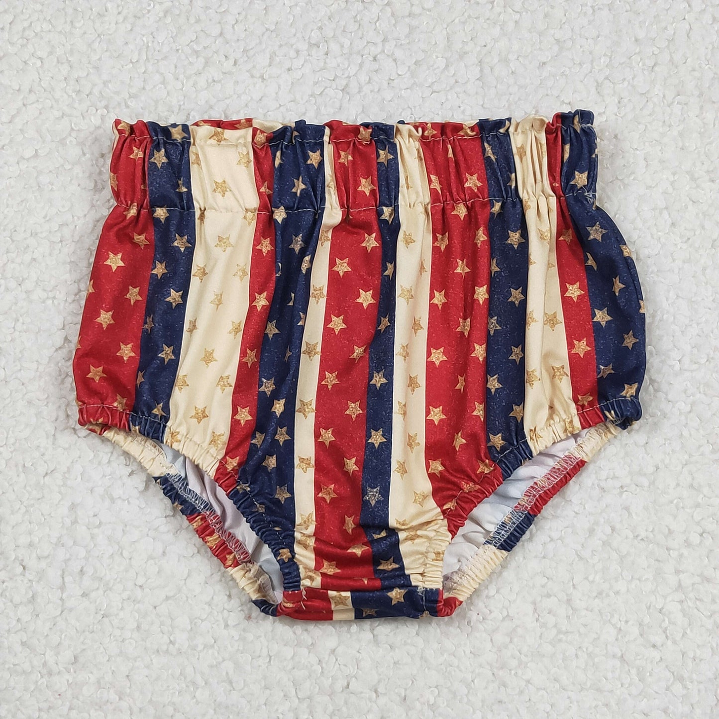 5.13 SS0313 Sample No Moq Baby Girls 4th Of July Stars Elastic Bottoms Bummies