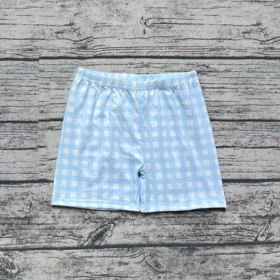 SS0353 Pre-order kids Boys summer blue plaid shorts