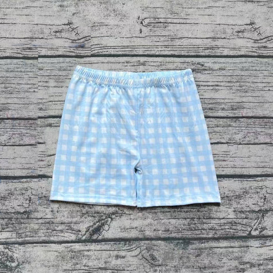 SS0353 Pre-order kids Boys summer blue plaid shorts