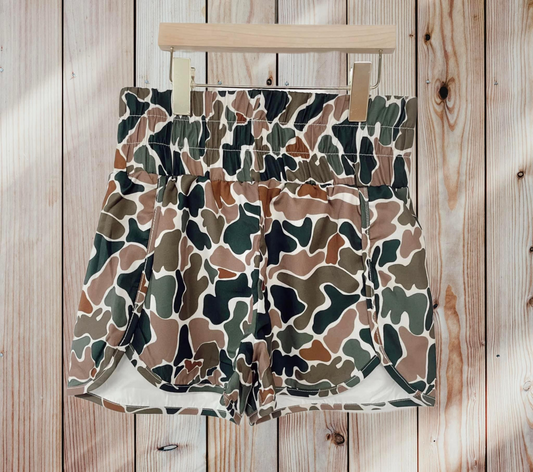 SS0354  Pre-order  kids girls summer camouflage print shorts