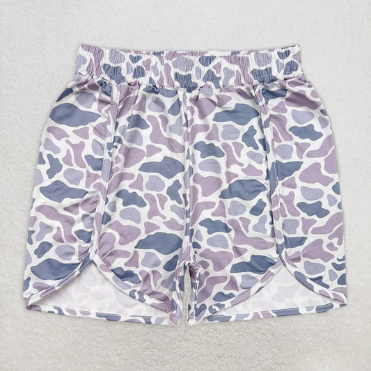 USA Shop (in stock)SS0363 RTS NO MOQ Adult Women's Summer Shorts Adult Women Grey Camo Milk Silk Shorts