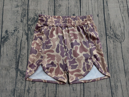 4.1 SS0373 Sample No Moq Baby Boys Olive Brown Ducks Camo Hunting Pockets Shorts Bottom