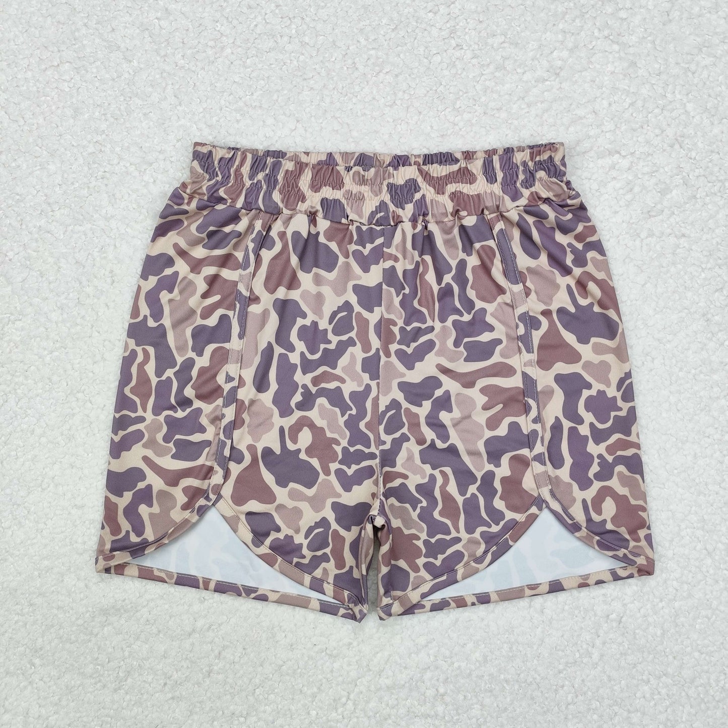 RTS Khaki camo elastic waist adult women hunting shorts ADULT