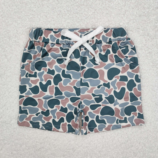 SS0375  Green camo baby kids hunting shorts