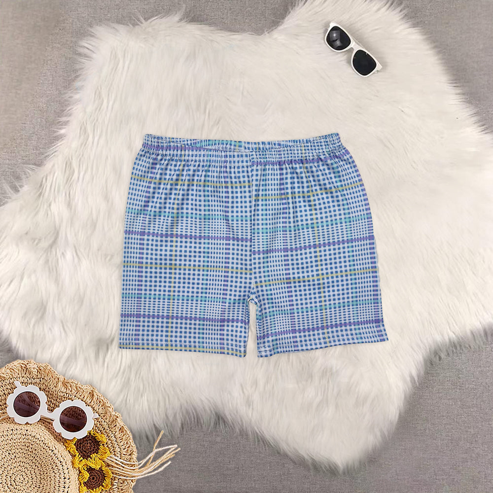 8.19 RTS Sibling Baby Boys Summer Shorts Black plaid pockets kids boys summer shorts