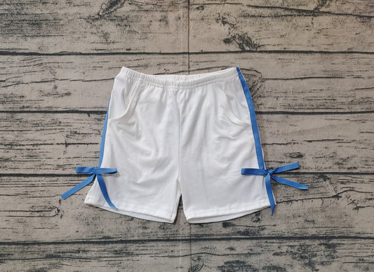 SS0424White light blue bow pocket baby girls summer shorts