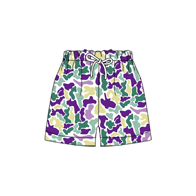 10.22 SS0433 Pre order No Moq Baby Boys Mardigras Camo Shorts Bottoms