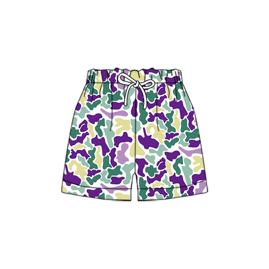 10.22 SS0433 Pre order No Moq Baby Boys Mardigras Camo Shorts Bottoms